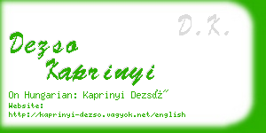 dezso kaprinyi business card